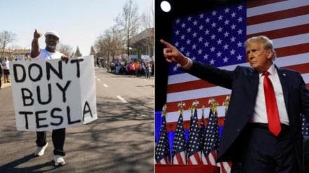tesla protests, trump buys tesla, tesla white house, donald trump, elon musk, world news
