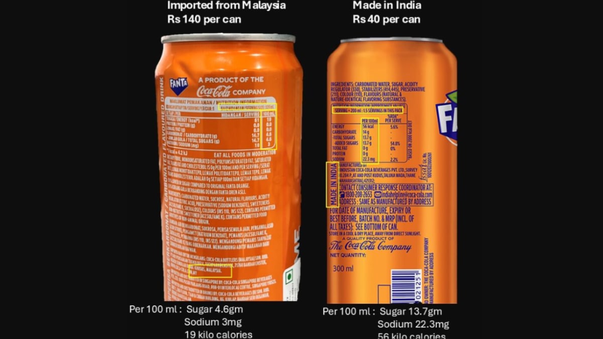 The first noticeable gap was the price. The Malaysian Fanta can cost ₹140, while the Indian version was priced at ₹40.