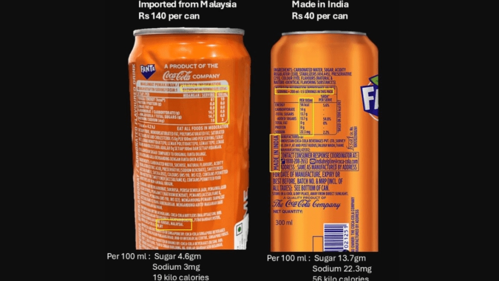 The first noticeable gap was the price. The Malaysian Fanta can cost ₹140, while the Indian version was priced at ₹40.