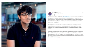 "This statement is verifiably untrue and it will be clear when we publicly file our financial statements. However, I know Deepinder, and I know he has only good intentions," Palicha said.