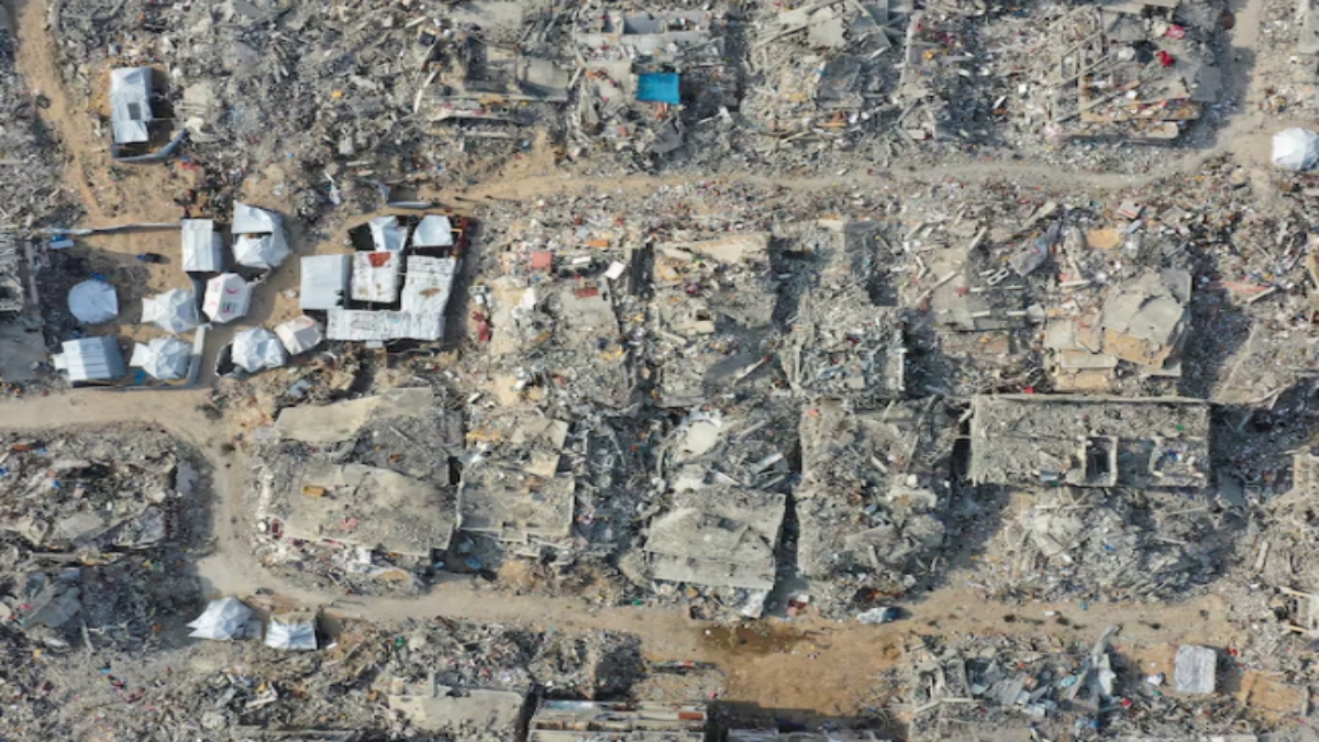 A drone view shows houses destroyed during the Israeli offensive, amid a ceasefire between Israel and Hamas, in Beit Hanoun, northern Gaza Strip, March 5, 2025. REUTERS/Mahmoud Al-Basos/File Photo A drone view shows houses destroyed during the Israeli offensive, amid a ceasefire between Israel and Hamas, in Beit Hanoun, northern Gaza Strip, March 5, 2025. REUTERS/Mahmoud Al-Basos/File Photo