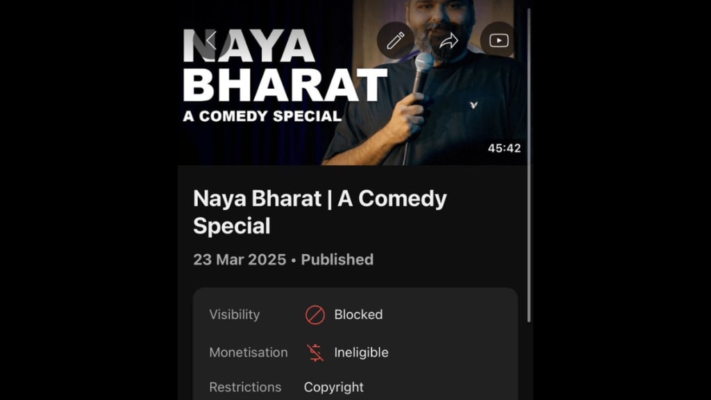 Kunal Kamra said that T-Series had issued a copyright infringement notice against his parody video on YouTube, adding that he neither used the song’s lyrics nor its music.