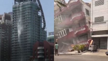 Dramatic Myanmar, Thailand earthquake videos.