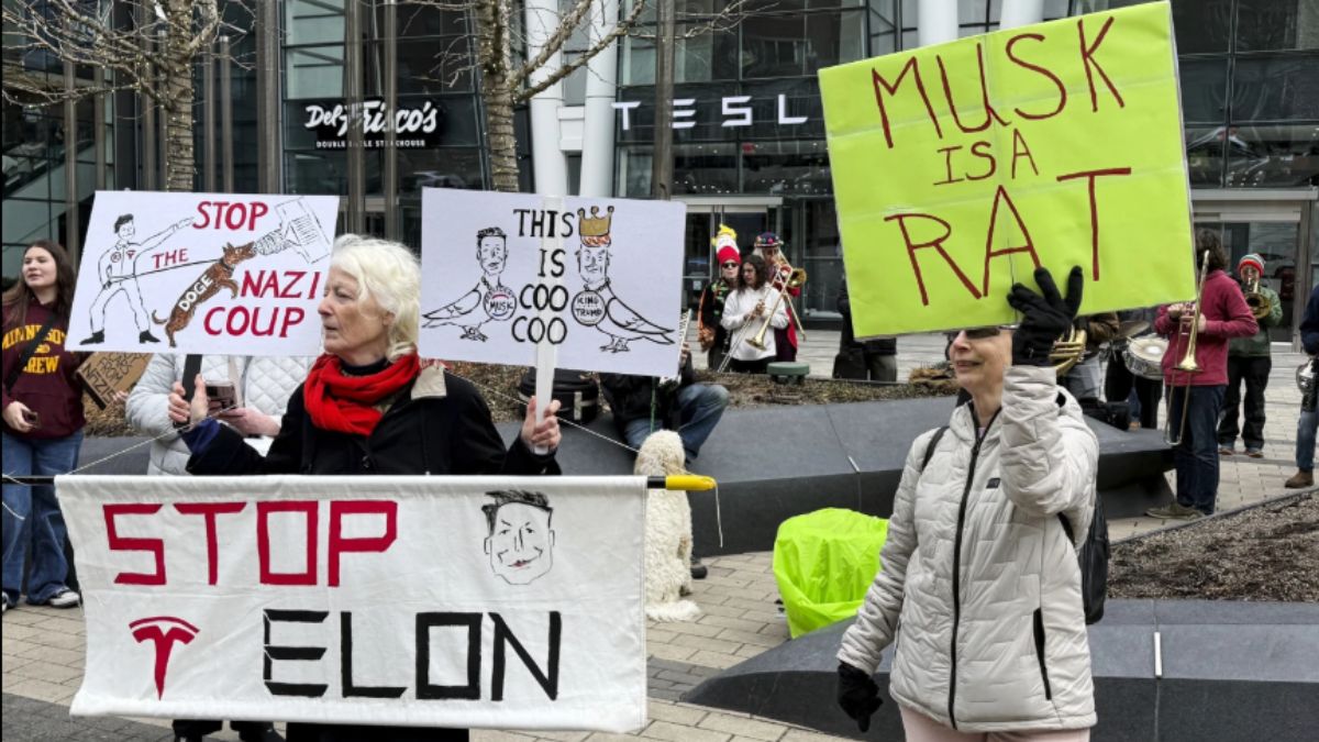 Anti-DOGE protests shape into the TeslaTakedown movement. Anti-DOGE protests shape into the TeslaTakedown movement.