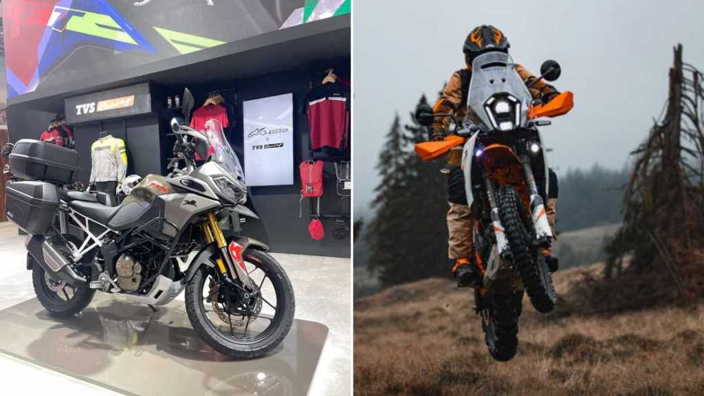 tvs apache rtx 300 vs ktm 390 adventure