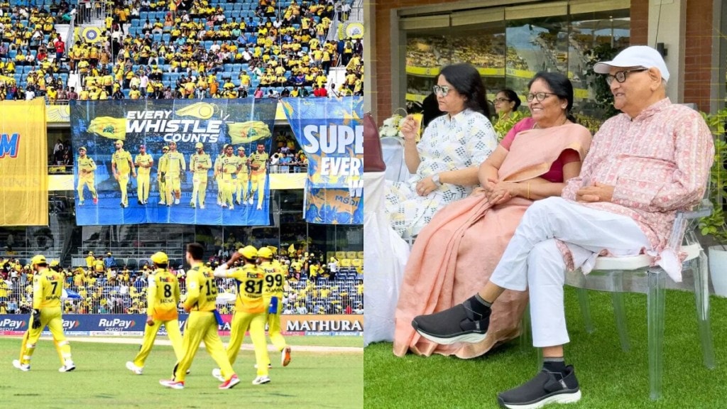 MS Dhoni's parents attend CSK vs DC match, buzz around captaincy and batting position. (Image Source: X/twitter)