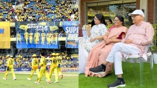 MS Dhoni's parents attend CSK vs DC match, buzz around captaincy and batting position. (Image Source: X/twitter)