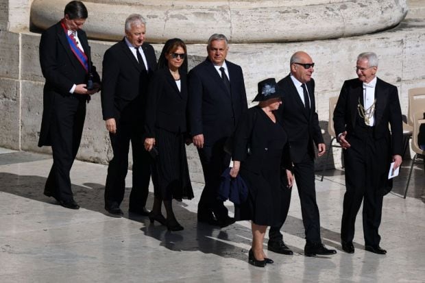 Hungary's Prime Minister Viktor Orban and his wife Aniko Levai also arrived in the morning earlier today to honour and pay his respect to the Vatican Church. (Image: Reuters)