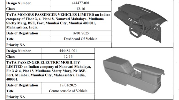 Tata Sierra interior patents