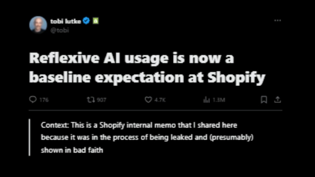 “Everyone means everyone,” Lütke emphasised, clarifying that the expectation to use AI applies across all levels of the organisation, including executives. “Everyone means everyone,” Lütke emphasised, clarifying that the expectation to use AI applies across all levels of the organisation, including executives.