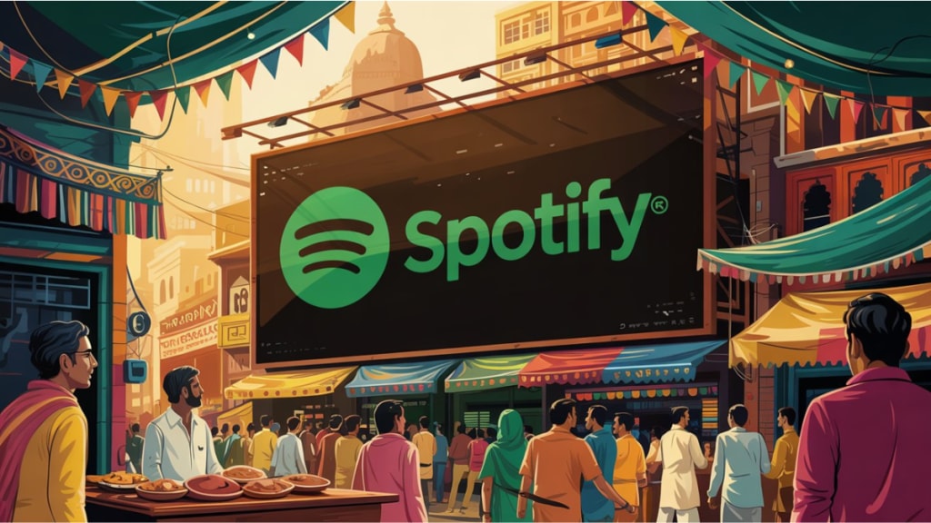 Spotify’s next bet? Owning more of your listening time. (AI image created with Ideogram)