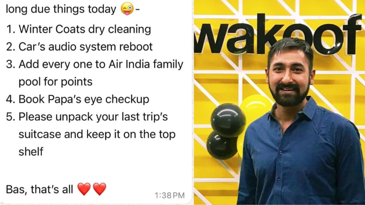 Bewakoof CEO Prabhkiran Singh received a to-do list from his wife over WhatsApp after his LinkedIn post about his D2C company’s humble beginnings went viral.