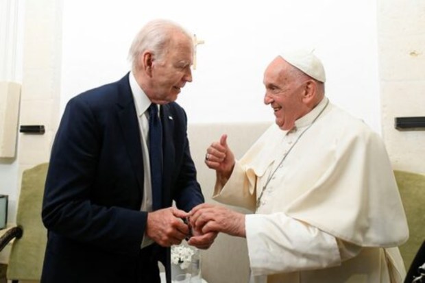 Pope Francis and U.S. President Joe Biden met at G7 summit, in Savelletri, Italy June 14, 2024.  (Image Source: Reuters)