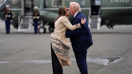 Donald and Melania Trump go separate ways after Pope Francis' funeral Donald and Melania Trump go separate ways after Pope Francis' funeral