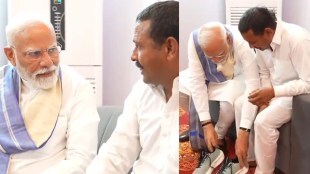 Man who walked barefoot for 14 years meets PM Modi, finally wears shoes | Watch