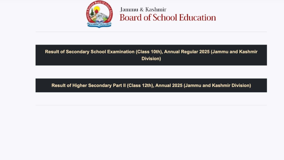 JKBOSE Class 10th Results 2025 OUT at jkbose.nic.in: