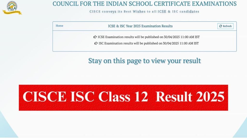 cisce.org CISCE ISC Result 2025 Live, CISCE Class 12th Result 2025 Live