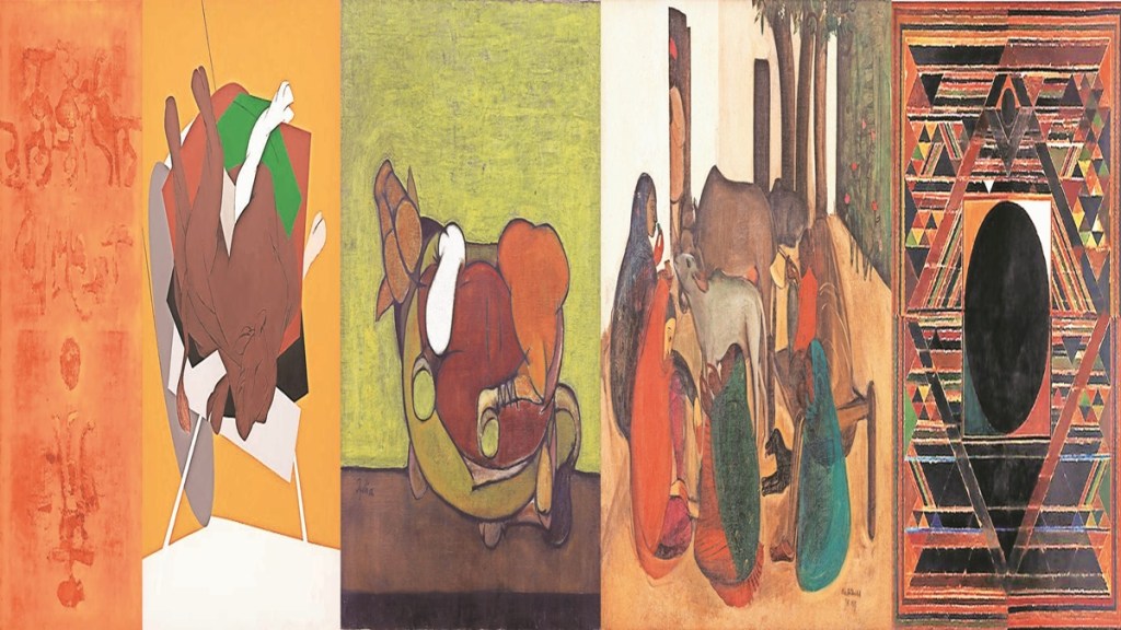 art, artist, MF Hussain, paintings, oil colors, Latitude 28 gallery, COMO Museum