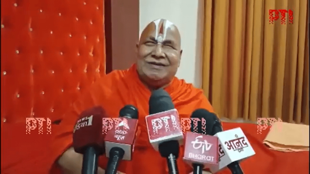 'Army Chief came to me…,' says Padma awardee Jagadguru, claims he agreed to give PoK in 'dakshina' (PTI screengrab) 'Army Chief came to me…,' says Padma awardee Jagadguru, claims he agreed to give PoK in 'dakshina' (PTI screengrab)