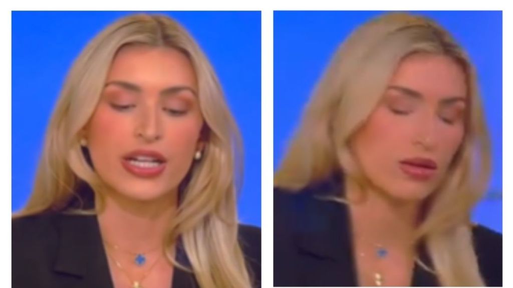 The political commentator was talking about ideologies before she suddenly fainted.