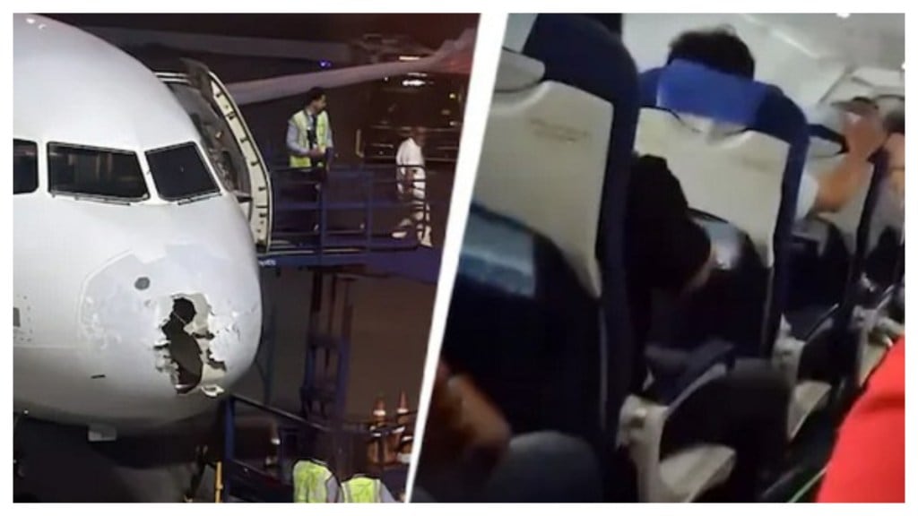 IndiGo Flight Damaged, Lands Safely After Emergency. (Image Source: X/Twitter) IndiGo Flight Damaged, Lands Safely After Emergency. (Image Source: X/Twitter)