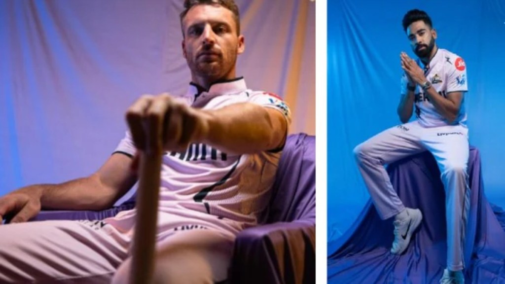 Gujarat Titans players Jos Buttler and Mohammed Siraj sport the lavender jerseys. (Image Source: GT Instagram) Gujarat Titans players Jos Buttler and Mohammed Siraj sport the lavender jerseys. (Image Source: GT Instagram)