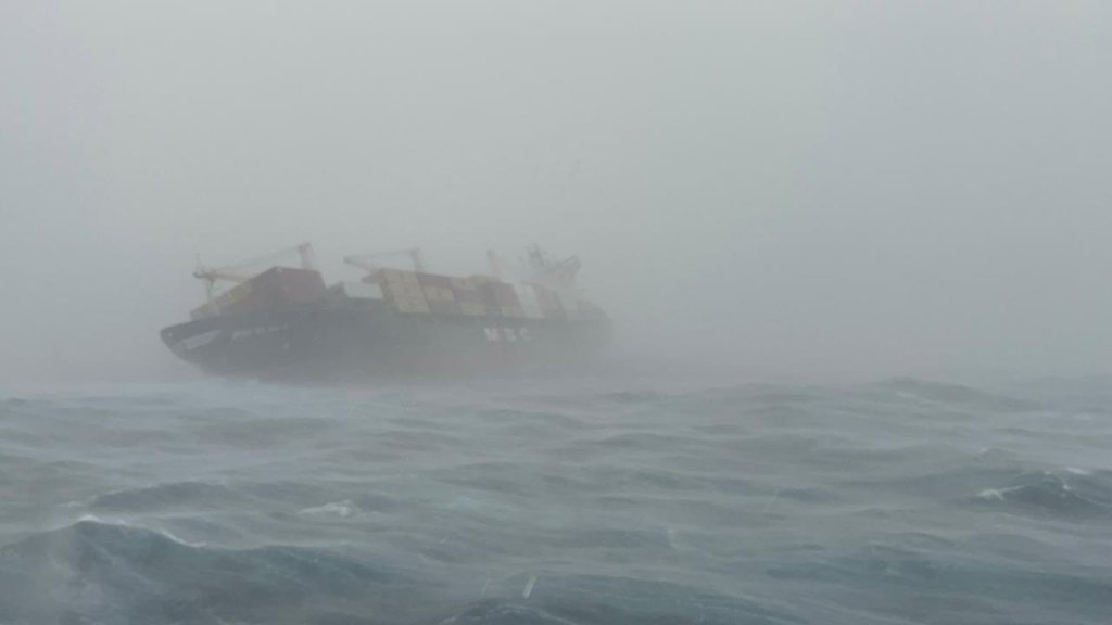 The vessel had 84.44 metric tonnes of diesel and 367.1 metric tonnes of furnace oil in its tanks as well as containers carrying hazardous materials (Photo: Indian Coast Guard/X)