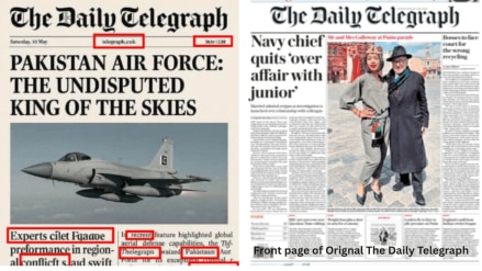 Pakistan daily debunks Deputy PM’s claim of The Daily Telegraph praising PAF
