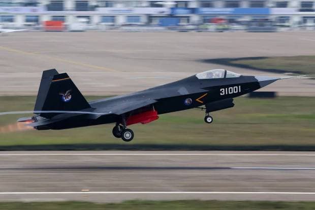 The Shenyang FC-31 Gyrfalcon, known as the J-35 in its naval form, is China's second stealth fighter project and the country’s first fifth-generation jet designed especially for aircraft carrier operations. (Photo source: Wikipedia)