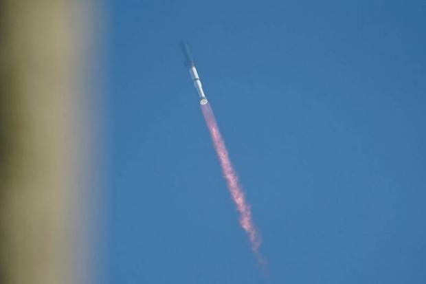 Smoke is seen after SpaceX's next-generation Starship spacecraft's launch on its ninth test at the company's launch pad in Starbase, as seen from South Padre Island, Texas. (Photo source: Reuters)