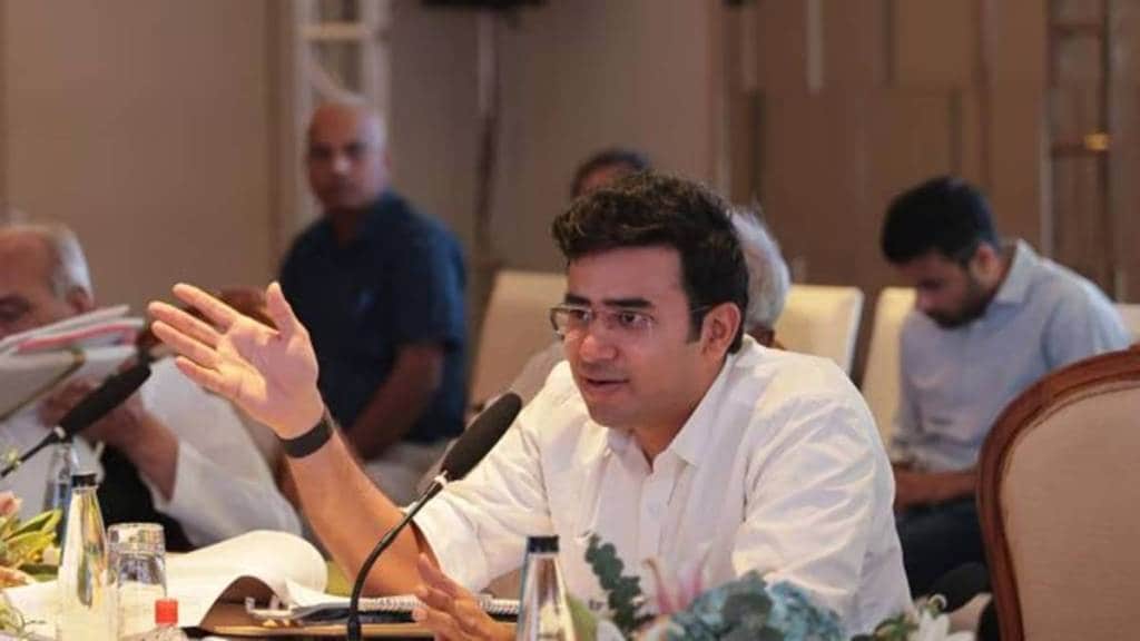 Tejasvi urges banks to follow GOI orders about transfers of bank employees. (Image Source: Twitter)