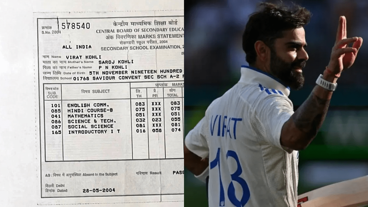 Virat Kohli CBSE 10th marksheet: “Had marks been the sole factor, the entire nation wouldn't be rallying behind him now,” an IAS officer wrote on X (formerly Twitter) while sharing Virat Kohli's 10th marksheet. Virat Kohli CBSE 10th marksheet: “Had marks been the sole factor, the entire nation wouldn't be rallying behind him now,” an IAS officer wrote on X (formerly Twitter) while sharing Virat Kohli's 10th marksheet.