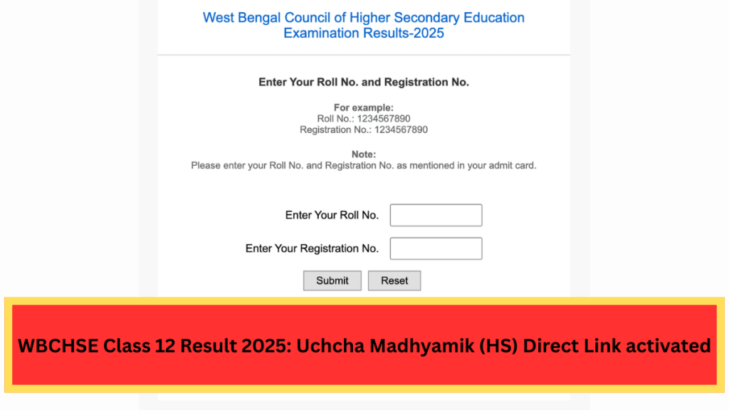 WBCHSE WB HS 12th Result 2025 at wbresults.nic.in Live Updates, WB Board Class 12th Result @wbchse.wb.gov.in