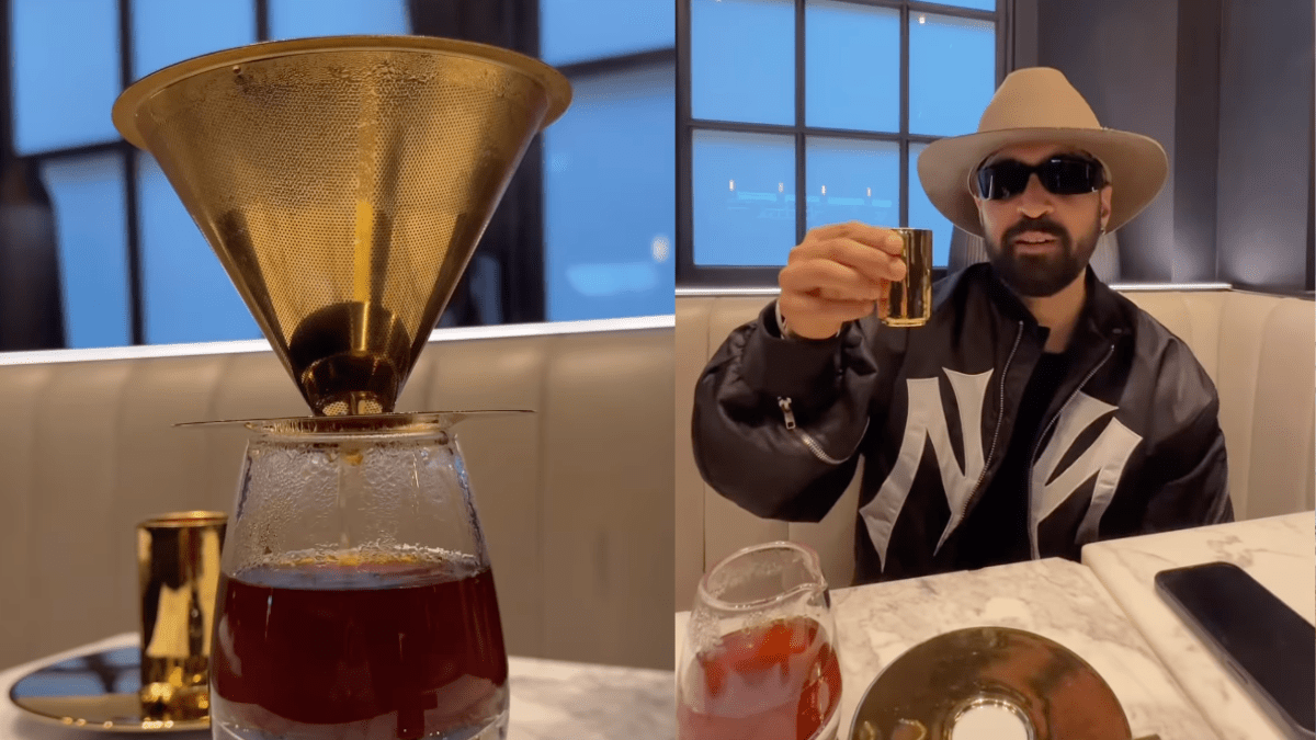 Diljit Dosanjh, in the now-viral video, says that he won’t consume food all day and will only drink the coffee since each sip is worth Rs 7,000. Diljit Dosanjh, in the now-viral video, says that he won’t consume food all day and will only drink the coffee since each sip is worth Rs 7,000.