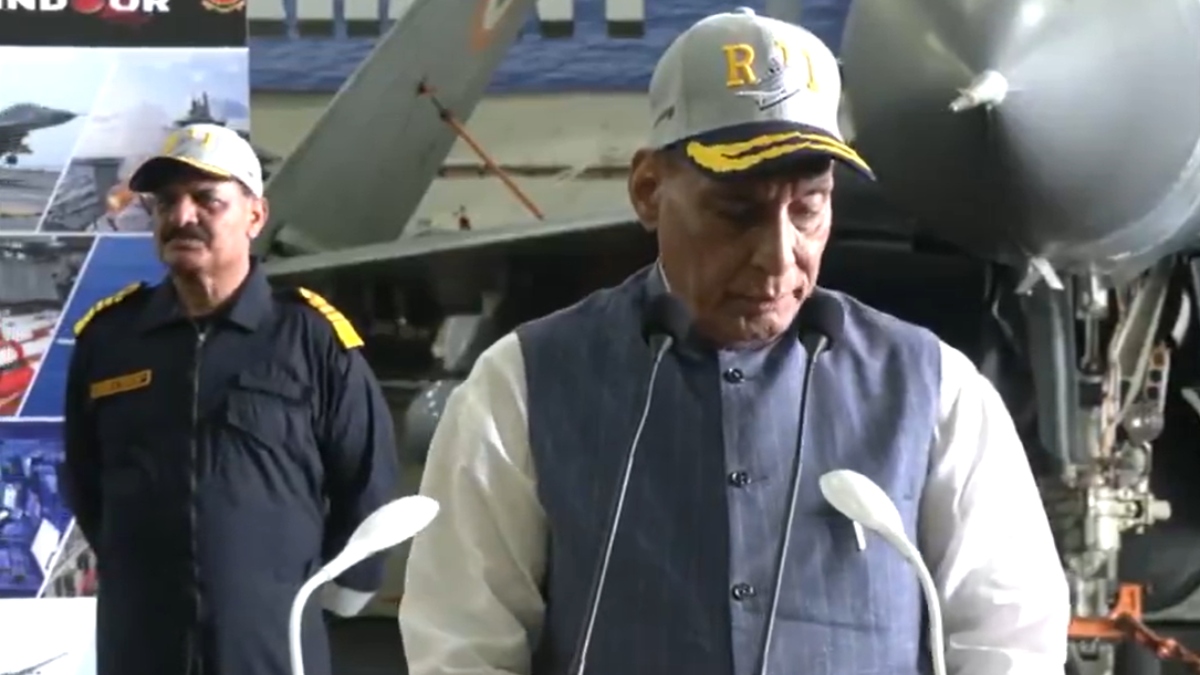 ‘The pride of India's maritime power,’ Defence Minister Rajnath Singh onboard Indian Navy ship INS Vikrant ‘The pride of India's maritime power,’ Defence Minister Rajnath Singh onboard Indian Navy ship INS Vikrant