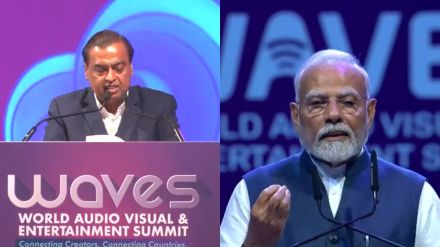 mukesh ambani pm modi waves summit 2025