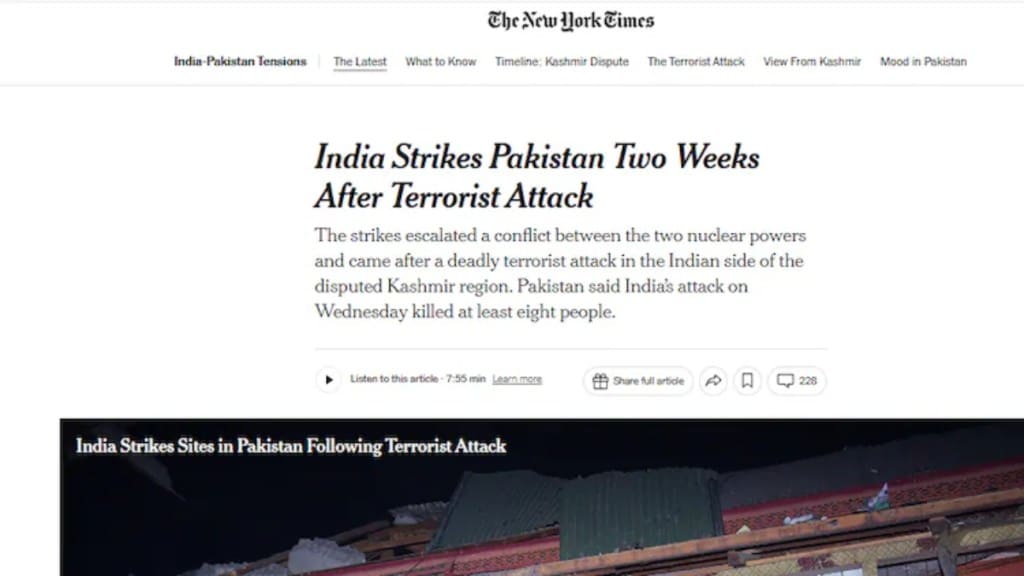 NYT amends Pahalgam attack report as India strikes terror camps in Pakistan
