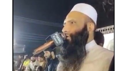 LeT commander gives hate speech against India. (Image Source: Screenshort from twitter)