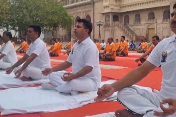 BSF organised celebrations at the Attari Border to mark the 11th International Day of Yoga 2025 and honour the tradition of yoga. (Image: PTI)