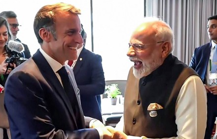 The question had prompted uproarious laughter from both leaders as they shook hands and exchanged a hug on the sidelines of the G7 Summit. (Photo: ANI)