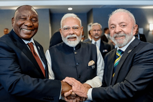 PM Modi with President  Ramaphosa of South Africa and President Lula of Brazil, representing a united Global South at the G7. (Photo Source - X)