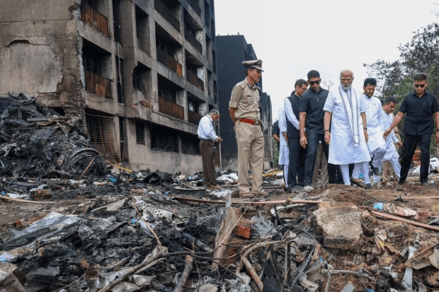 Gujarat Chief Minister Bhupendra Patel, Union Civil Aviation Minister Ram Mohan Naidu Kinjarapu, Union MoS Murlidhar Mohol and State Home Minister Harsh Sanghavi accompanied PM Modi during his visit. (Photo Source - X)
