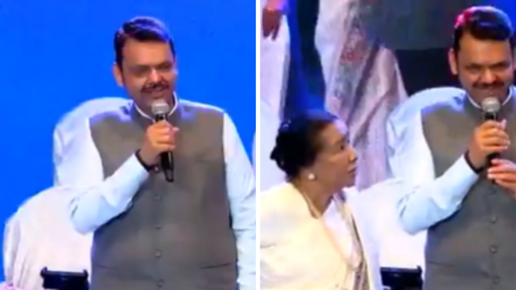 CM Fadnavis with Asha Bhosle CM Fadnavis with Asha Bhosle