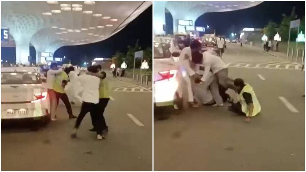 Cab drivers and airport staff clash at Mumbai Airport Cab drivers and airport staff clash at Mumbai Airport
