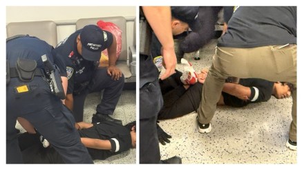 According to Jain, who witnessed the event firsthand, the young man appeared to be in distress and was crying as Port Authority Police officers restrained him