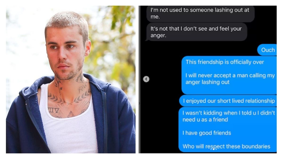 In the messages, the 'Baby' hitmaker defended his emotional outburst