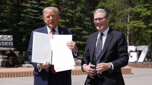 US President Donald Trump and British Prime Minister Keir Starmer hailed the partial deal as a “very good day” for bilateral ties.