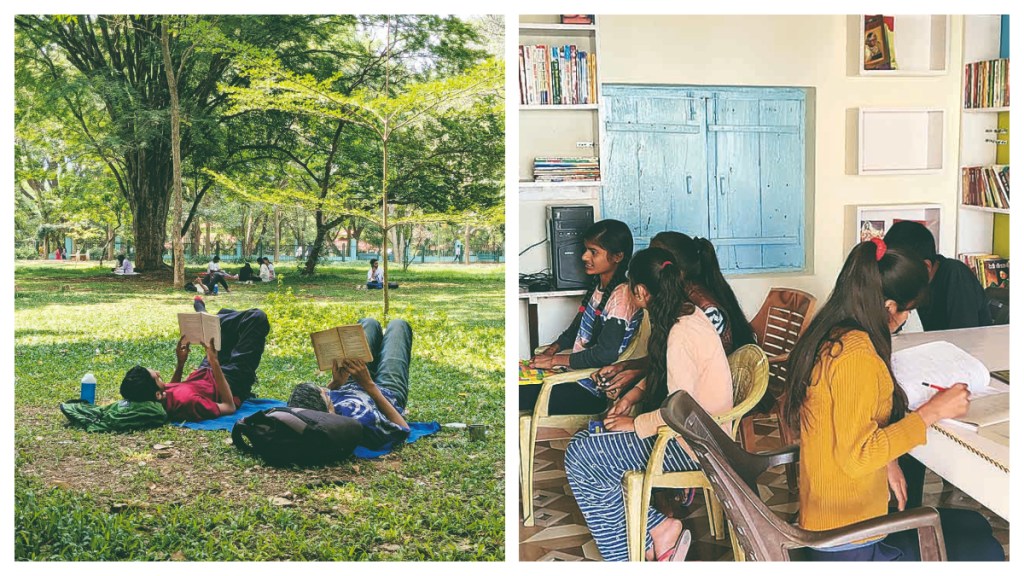 Cubbon Reads sees 200-500 people turn up at Cubbon Park in Bengaluru every Saturday morning and Bansa Community Library in UP makes books accessible to all. (Image Source: Cubbon reads and bansa community library)