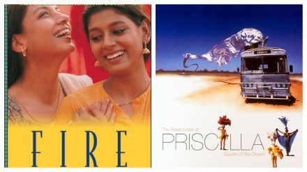 Adventures of priscilla poster: The Adventures of Priscilla, Queen of the Desert, 1994 Fire movie poster: Fire, 1996. (Image Source: Company)