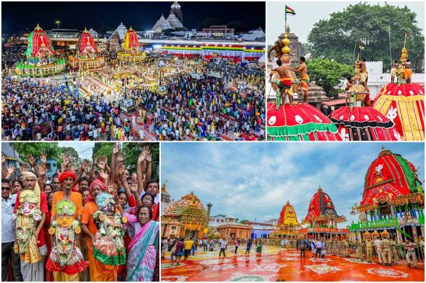The sacred town of Puri in Odisha has come alive with the Jagannath Rath Yatra 2025. The streets are filled with massive crowds, and festivities have begun with the traditional ‘Pahandi’ ritual. The ritual involves a grand procession in which the deities of Lord Jagannath, Lord Balabhadra, and Devi Subhadra are carried from the sanctum of the 12th-century shrine to their respective chariots. And this is not just happening in Puri, devotees from Ahmedabad, Prayagraj, and West Bengal have also lined up while chanting 'Jai Jagannath'.  Amid the festivities, vibrant performances are also showcased, which involve Odissi and folk dances. With lakhs of devotees in attendance, the civil and police administrations are also on high alert. Over 10,000 personnel have been deployed and are supported by AI-powered surveillance to ensure a safe and smooth festival this year. Here's a look at the myriads of colours and chants that have adorned the streets of India today. 